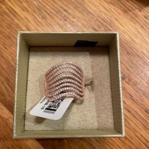 NWT Faux Diamond and Faux Rose Gold Ring - JTV - Size 10
